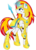 Size: 3624x4996 | Tagged: safe, artist:cezaryy, oc, oc only, oc:shiny, pony, unicorn, armor, earring, magic, piercing, royal guard, scar, simple background, solo, spear, transparent background, vector