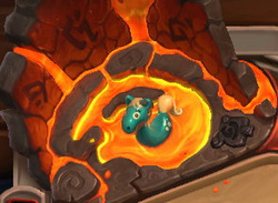 Size: 295x216 | Tagged: safe, screencap, g4, barely pony related, blackrock mountain, hearthstone, lava, lava pool, pool pony, squeaky toy