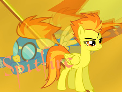 Size: 1600x1200 | Tagged: safe, artist:rudakova2054, spitfire, pegasus, pony, g4, goggles, show accurate, text, vector, wallpaper, wonderbolts uniform