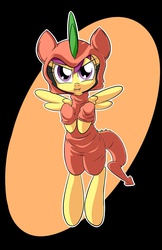 Size: 825x1275 | Tagged: safe, artist:firebrandkun, scootaloo, dragon, pony, g4, bipedal, clothes, cosplay, female, solo