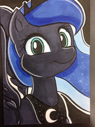 Size: 1024x1365 | Tagged: safe, artist:joshuadraws, princess luna, g4, female, solo, traditional art