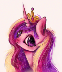 Size: 1046x1221 | Tagged: safe, artist:vetallie, princess cadance, g4, female, simple background, solo