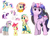 Size: 4821x3500 | Tagged: safe, artist:ketticat55, apple bloom, bon bon, fluttershy, maud pie, sweetie belle, sweetie drops, twilight sparkle, alicorn, pony, g4, alternate hairstyle, art dump, clothes, dress, female, gala dress, mare, twilight sparkle (alicorn)