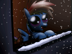Size: 2000x1500 | Tagged: safe, artist:br-david, rainbow dash, g4, animated, female, filly, filly rainbow dash, smiling, snow, snowfall, solo, younger