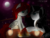 Size: 1600x1200 | Tagged: safe, artist:scarlett-letter, oc, oc only, oc:flutterblast, oc:orlenn crystal bitz, couple, dinner, female, food, love, male, moon, night, romantic, shipping, spaguetti, starry sky, stars, straight