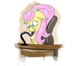 Size: 2200x2000 | Tagged: safe, artist:manfartwish, fluttershy, g4, female, glasses, high res, solo