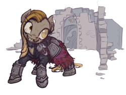 Size: 1200x900 | Tagged: safe, artist:inlucidreverie, oc, oc only, oc:ween, earth pony, pony, fallout equestria, clothes, creepy, dress, raider