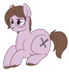 Size: 483x503 | Tagged: safe, artist:lulubell, oc, oc only, unnamed oc, earth pony, pony, glasses, piercing, simple background, solo, transparent background