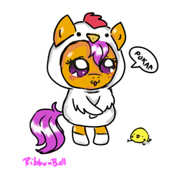 Size: 900x900 | Tagged: safe, artist:ribbonbell, scootaloo, chicken, g4, cute, cutealoo, scootachicken