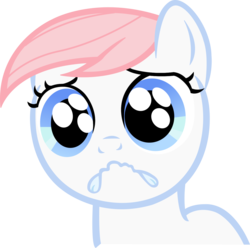 Size: 1291x1280 | Tagged: safe, artist:leapingriver, derpibooru exclusive, nurse redheart, earth pony, pony, g4, about to cry, big eyes, blank flank, cute, female, filly, filly nurse redheart, foal, heartabetes, looking at you, sad, simple background, solo, transparent background, vector, younger