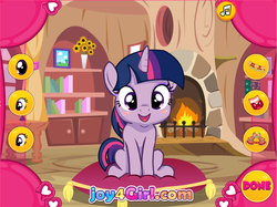 Size: 1241x930 | Tagged: safe, twilight sparkle, pony, g4, cute, dressup, female, flash game, happy, joy4girl, makeover, makeup, mascara, prom, solo