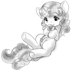 Size: 744x723 | Tagged: safe, artist:alloyrabbit, rarity, sweetie belle, pony, g4, cuddling, cute, diasweetes, eyes closed, giant pony, macro, monochrome, size difference, snuggling
