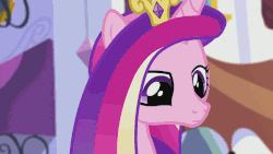 Size: 960x540 | Tagged: safe, screencap, princess cadance, spike, alicorn, dragon, pony, g4, princess spike, animated, canterlot, close-up, fingers crossed, flying, frown, laughing, lies, open mouth, raised eyebrow, smirk, spread wings
