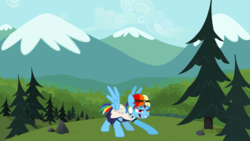 Size: 3640x2048 | Tagged: safe, artist:sirius-writer, rainbow dash, g4, high res, parody, princess mononoke, san, studio ghibli