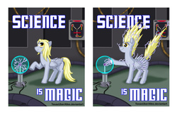 Size: 1280x830 | Tagged: safe, artist:texasuberalles, derpy hooves, pegasus, pony, g4, slice of life (episode), electricity, electrocution, flux capacitor, plasma sphere