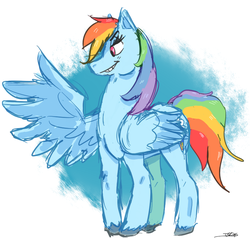 Size: 784x747 | Tagged: safe, artist:rorakkusu, rainbow dash, g4, female, smiling, solo