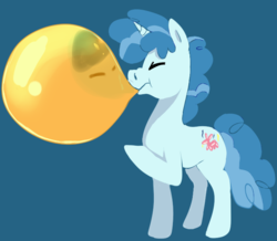 Size: 699x609 | Tagged: safe, artist:rorakkusu, party favor, pony, unicorn, g4, balloon, blowing, blowing up balloons, cute, favorbetes, male, reflection, solo, stallion