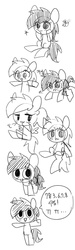 Size: 600x2000 | Tagged: safe, artist:joycall6, rainbow dash, g4, doodle, korean, monochrome