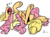 Size: 500x366 | Tagged: safe, artist:rwl, applejack, fluttershy, g4, eyes closed, female, lesbian, nose in the air, on back, open mouth, ship:appleshy, shipping, sleeping, snoring, zzz