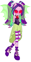 Size: 4000x7802 | Tagged: safe, artist:mixiepie, aria blaze, equestria girls, g4, my little pony equestria girls: rainbow rocks, commission, evil, fin wings, glowing eyes, ponied up, simple background, sleeveless, solo, transparent background, vector