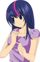 Size: 400x623 | Tagged: safe, artist:sundownglisten, edit, twilight sparkle, human, g4, clothes, cutie mark necklace, humanized, necklace, t-shirt