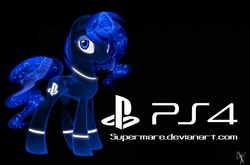 Size: 1100x724 | Tagged: safe, artist:supermare, oc, oc only, pony, unicorn, playstation, playstation 4, ponified, solo