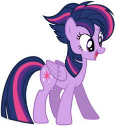 Size: 3000x3271 | Tagged: safe, artist:scourge707, twilight sparkle, alicorn, pony, castle sweet castle, g4, alternate hairstyle, female, high res, mare, punklight sparkle, simple background, solo, transparent background, twilight sparkle (alicorn), vector