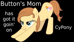 Size: 2133x1200 | Tagged: safe, oc, oc only, oc:cream heart, earth pony, pony, g4, button's mom has got it going on, earth pony oc, face down ass up, female, iwtcird, mare, meme, scrunchy face, solo, stretching