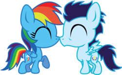 Size: 1024x626 | Tagged: safe, rainbow dash, soarin', g4, cute, female, male, ship:soarindash, shipping, simple background, straight, transparent background