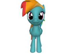 Size: 1200x900 | Tagged: safe, rainbow dash, pegasus, pony, ponylumen, g4, 3d, face, female, frontal, loyalty, mare