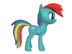 Size: 1200x900 | Tagged: safe, rainbow dash, pegasus, pony, ponylumen, g4, 3d, female, loyalty, mare, sideview