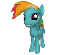 Size: 1200x900 | Tagged: safe, rainbow dash, pegasus, pony, ponylumen, g4, cute, female, loyalty, mare, smiling, squee, three quarter view