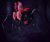 Size: 2391x2000 | Tagged: safe, artist:chickenwhite, oc, oc only, black widow, drider, monster girl, monster pony, original species, spider, bedroom eyes, fangs, female, fluffy, high res, looking at you, smiling, solo, spider web