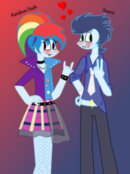 Size: 1024x1372 | Tagged: safe, artist:lovesdrawing721, rainbow dash, soarin', equestria girls, g4, equestria girls-ified, female, humanized, male, ship:soarindash, shipping, straight