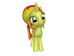 Size: 1200x900 | Tagged: safe, sunset shimmer, pony, unicorn, ponylumen, g4, 3d, cute, female, mare, smiling