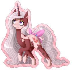 Size: 2174x2092 | Tagged: safe, artist:seleneat, oc, oc only, pony, unicorn, high res, solo, tail bow