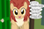 Size: 5192x3428 | Tagged: safe, artist:badumsquish, derpibooru exclusive, oc, oc only, oc:canella, monster pony, original species, sphinx, g4, dialogue, door, fangs, female, looking at you, monster, smiling, solo, sphinx oc, two toned coat