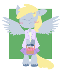Size: 712x822 | Tagged: safe, artist:maareep, derpy hooves, anthro, g4, blushing, clothes, skirt