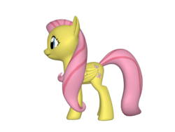 Size: 1200x900 | Tagged: safe, fluttershy, pegasus, pony, ponylumen, g4, 3d, female, mare, sideview