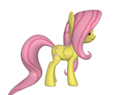 Size: 1200x900 | Tagged: safe, fluttershy, pegasus, pony, ponylumen, g4, 3d, female, mare, sideview