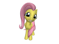 Size: 1200x900 | Tagged: safe, fluttershy, pegasus, pony, ponylumen, g4, 3d, cute, female, frontal, mare, smiling, squee