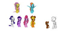 Size: 2692x1452 | Tagged: safe, applejack, fluttershy, pinkie pie, rainbow dash, rarity, twilight sparkle, oc, oc:anonymous, oc:anonymous' nephew, alicorn, pony, g4, 3d, mane six, twilight sparkle (alicorn)