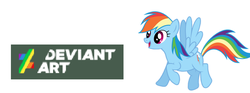 Size: 1008x376 | Tagged: safe, rainbow dash, g4, deviantart, logo, rainbow