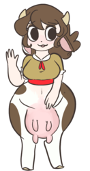 Size: 498x944 | Tagged: safe, artist:mt, oc, oc only, oc:petunia, cow, offspring, parent:daisy jo, solo, udder, wide hips