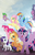 Size: 577x913 | Tagged: safe, artist:tony fleecs, idw, applejack, fluttershy, pinkie pie, rainbow dash, rarity, spike, twilight sparkle, alicorn, pony, g4, cover, female, magic mirror, mane seven, mane six, mare, no logo, textless, twilight sparkle (alicorn)