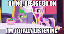 Size: 950x500 | Tagged: safe, screencap, princess cadance, spike, g4, image macro, meme