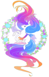 Size: 673x1052 | Tagged: safe, artist:captivelegacy, oc, oc only, oc:vivid visions, goo, pony, unicorn, blank flank, bright, candy gore, female, flower, gore, hallucination, magic, mare, neon, solo, sparkles