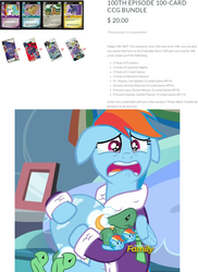 Size: 1311x1801 | Tagged: safe, edit, edited screencap, enterplay, screencap, doctor whooves, octavia melody, princess celestia, princess luna, rainbow dash, tank, time turner, alicorn, earth pony, pegasus, pony, g4, my little pony collectible card game, my little pony: friendship is magic, slice of life (episode), tanks for the memories, the crystal games, bathrobe, ccg, clothes, dashie slippers, depression dash, discovery family, discovery family logo, female, folded wings, male, mare, robe, slippers, stallion, tank slippers, wings