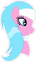 Size: 639x1100 | Tagged: safe, artist:walkcow, aloe, g4, bust, simple background, spa pony, sticker, transparent background