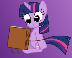 Size: 1051x851 | Tagged: safe, artist:flareblitzfury, twilight sparkle, alicorn, pony, g4, book, confused, female, gradient background, mare, twilight sparkle (alicorn)
